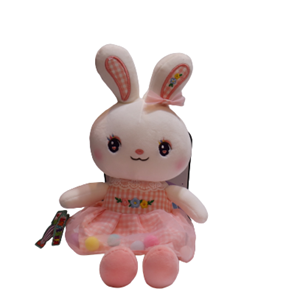 عروسک خرگوشی صورتی پوم پوم 40 سانتی متر Pom Pom Rabbit Doll -اسباب بازی